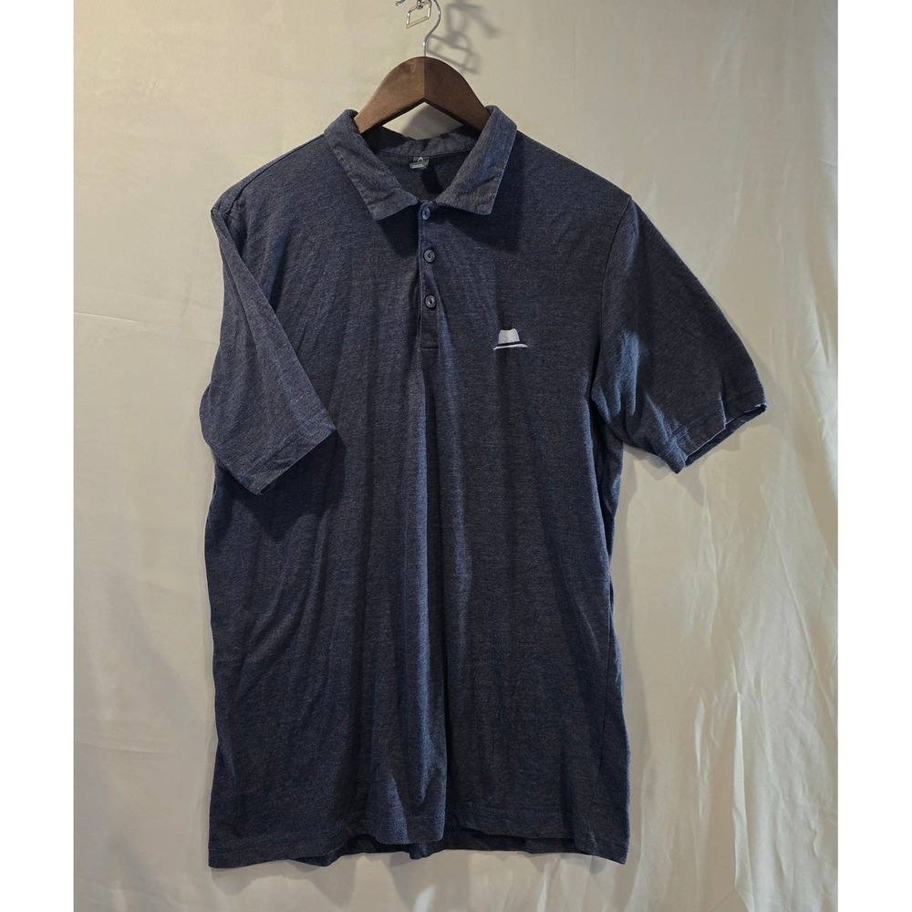 Antigua Men's Heathered Blue Polo Shirt Short Sleeve Size L‎
